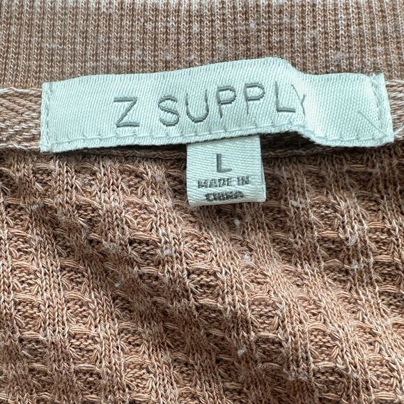 Z Supply Claire Rust Orange Waffle Thermal Long Sleeve Top Size L - Picture 4 of 9